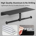 thumbnail image 5 of KUMHONW Double Toilet Paper Holder,Bathroom Tissue Holder with Shelf,SUS304 Stainless Steel Toilet Paper Roll Holder Storage Dispenser, Wall Mount Drilling Paper Rack Black, 5 of 9