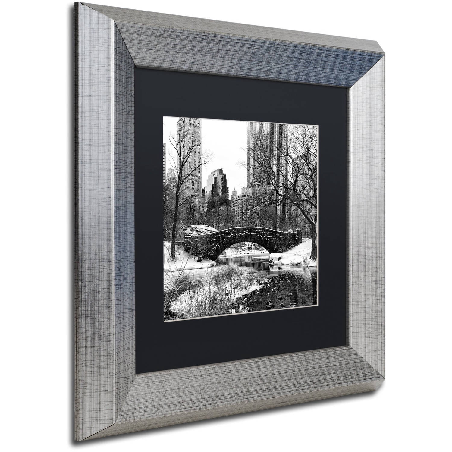 Trademark Fine Art "Gapstow Bridge Central Park" Canvas Art by Philippe Hugonnard, Black Matte, Silver Frame