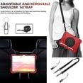 thumbnail image 5 of ELEHOLD Rugged Case for iPad 10th Gen 10.9 inch 2022,Three-Layer Protection PC+Silicone Case with 360° Rotatable Folding Handle Grip Kickstand Shoulder Strap Pencil Holder Shockproof Case,Red+Black, 5 of 8