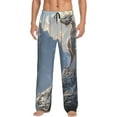 thumbnail image 2 of Lsque Silver Dragon Mountain Peaks Print Men's Pajama Pants, Lounge Pant - Comfortable Home Wear,Elastic Waistband, Stylish Design-X-Large, 2 of 9