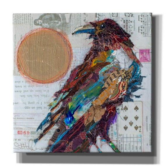 Epic Graffiti 'Golden Crow' by St. Hilaire Elizabeth, Canvas Wall Art, 37"x37"