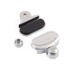 thumbnail image 1 of Silver Zinc Alloy Mirror Holder Clips for Bathroom Wall Glass Accessories 4 Pieces, 1 of 5