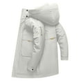 thumbnail image 4 of Holloyiver New Men's Fashion Hooded Down Jacket Outdoor Overalls With Large Pockets LONG Casual Down Jacket For Men And Women Long Sleeve Hooded Casual Outwear & Jackets White, 4 of 4