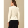 thumbnail image 4 of Abrigo de Oficina Allegra K Chaqueta de Terciopelo Blanco Beige L, 4 of 6