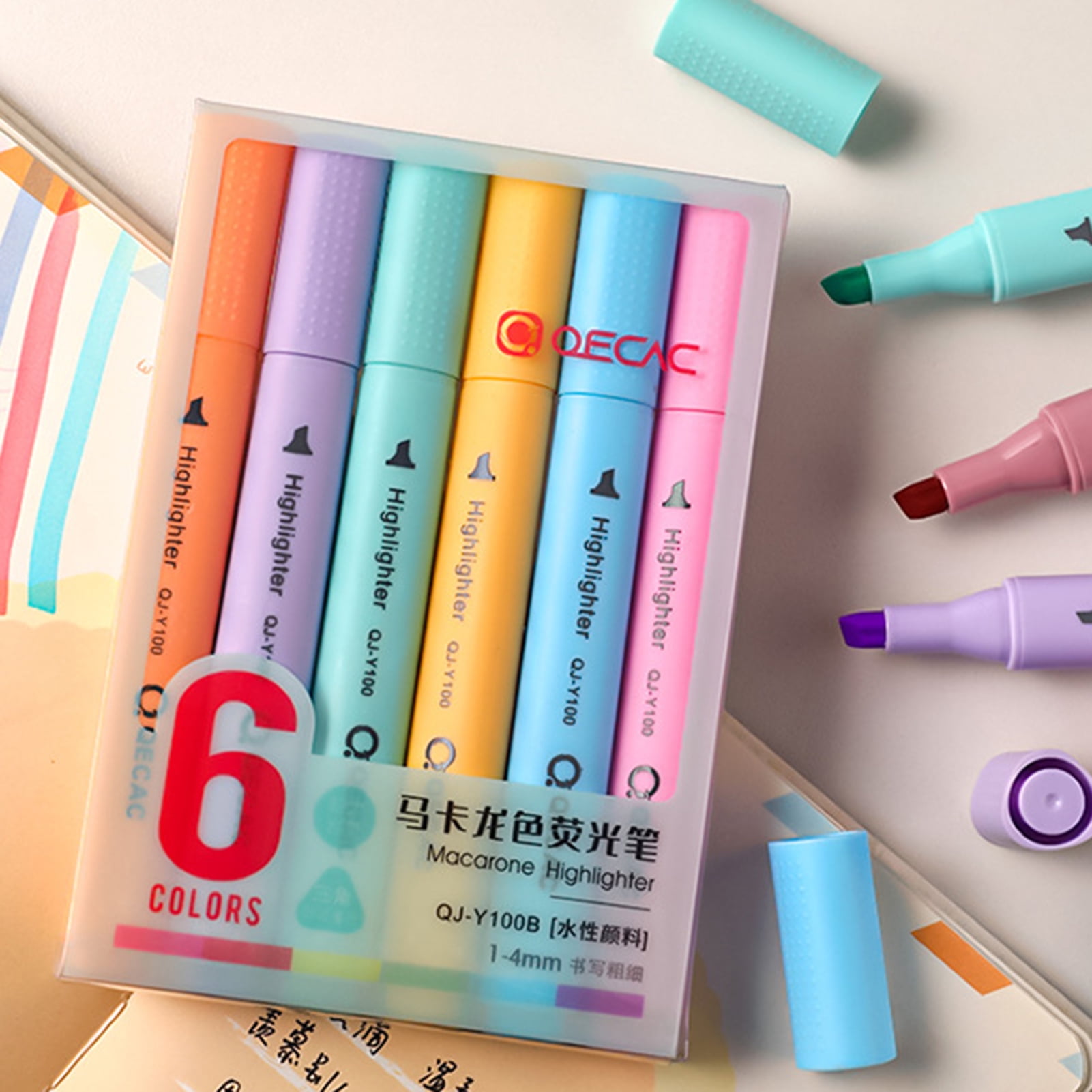  Tofficu 6pcs Highlighter Color Pens for Note Taking Highlight  Marker Pen Book Marker Portable Marking Pen Painting Paint Marker Pens  Daily Supplies Stationery Work Literature and Art Abs : Office