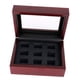 thumbnail image 4 of Caja de dos tipos para anillos rojos, estuche para anillos de campeonato, joyas, pendientes y pastillas. 9 hoyos, 4 of 7