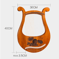 thumbnail image 4 of Lyre Harp 19 String Beginners Harp,Portable 19-Tone Small Harp 19-String Lyre Musical Instruments Solid Wood Lyre Harp, 4 of 6