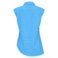 thumbnail image 5 of Yigetop Spring Work Clothes for Women 2025, Cotton Linen Shirts for Women Sleeveless Collared Tops Oversized Button Up Blouses Work Shirts Casual Summer Tshirt Sleeveless Blouses for Women Sky Blue S, 5 of 8