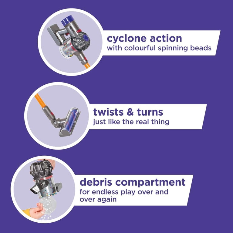 Casdon Dyson Cordless Vacuum - Interactive Toy Dyson Vacuum for Children  Aged 3+ Realistic Role-Play Fun