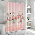 thumbnail image 5 of Pink Flamingo Shower Curtain Set - 48" x 72" Washable Bathtub Curtain with 12 Hooks, Valentine's Day Birds Lake Animals Waterproof Fabric Stall Shower Curtains for Bathroom/Bathtub Décor, 5 of 6