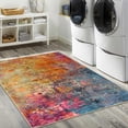 thumbnail image 6 of Moynesa 3'x5' Modern Abstract Area Rug,Washable Bedroom Rug Soft Throw Entry Mat Contemporary Faux Wool Non-Slip Stain Resistant Carpet for Living Room Kitchen Bath Office, Galaxy, 6 of 7