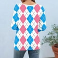 thumbnail image 3 of Women 3/4 Sleeve Crewneck Casual Fashion Stripe Print Outfits Tunic Blouses for Womens, 3 of 5