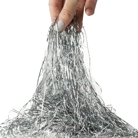 1000ct Silver Tinsel Icicle Strands Christmas Decorations