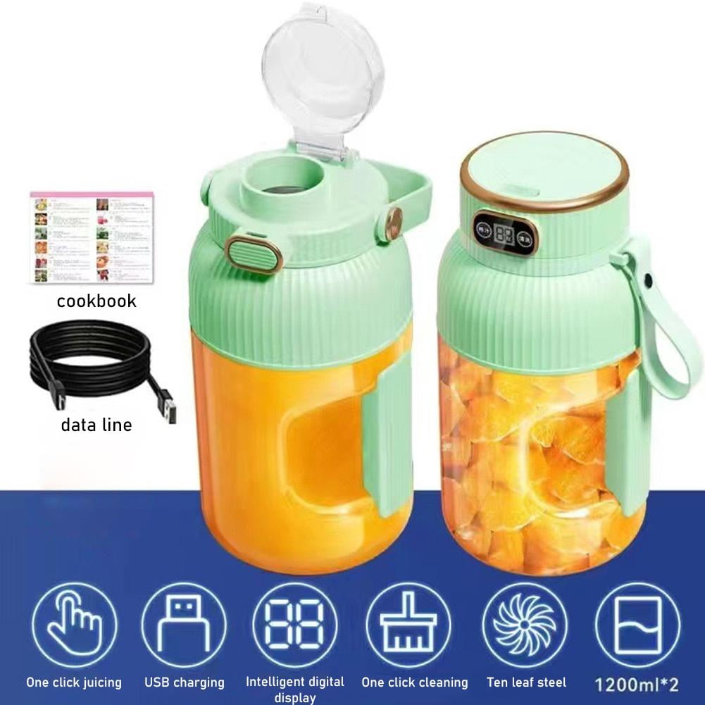Portable Juicer: Powerful, Large Capacity 1200ml, Ten Leaf Juicer with Smart Control Display and Rechargeable via USB