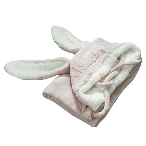 Soft Blanket Poncho, Wearable Hooded Blanket Warm Stylish For Watching TV Pink Large