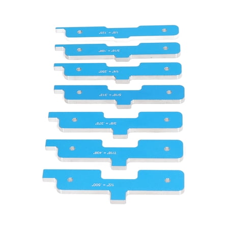 7-teiliges Router-Tisch-Einrichthilfen-Set Aus Aluminium – Präzisionsblöcke Für Die Holzbearbeitung (1/8" Bis 1/2")