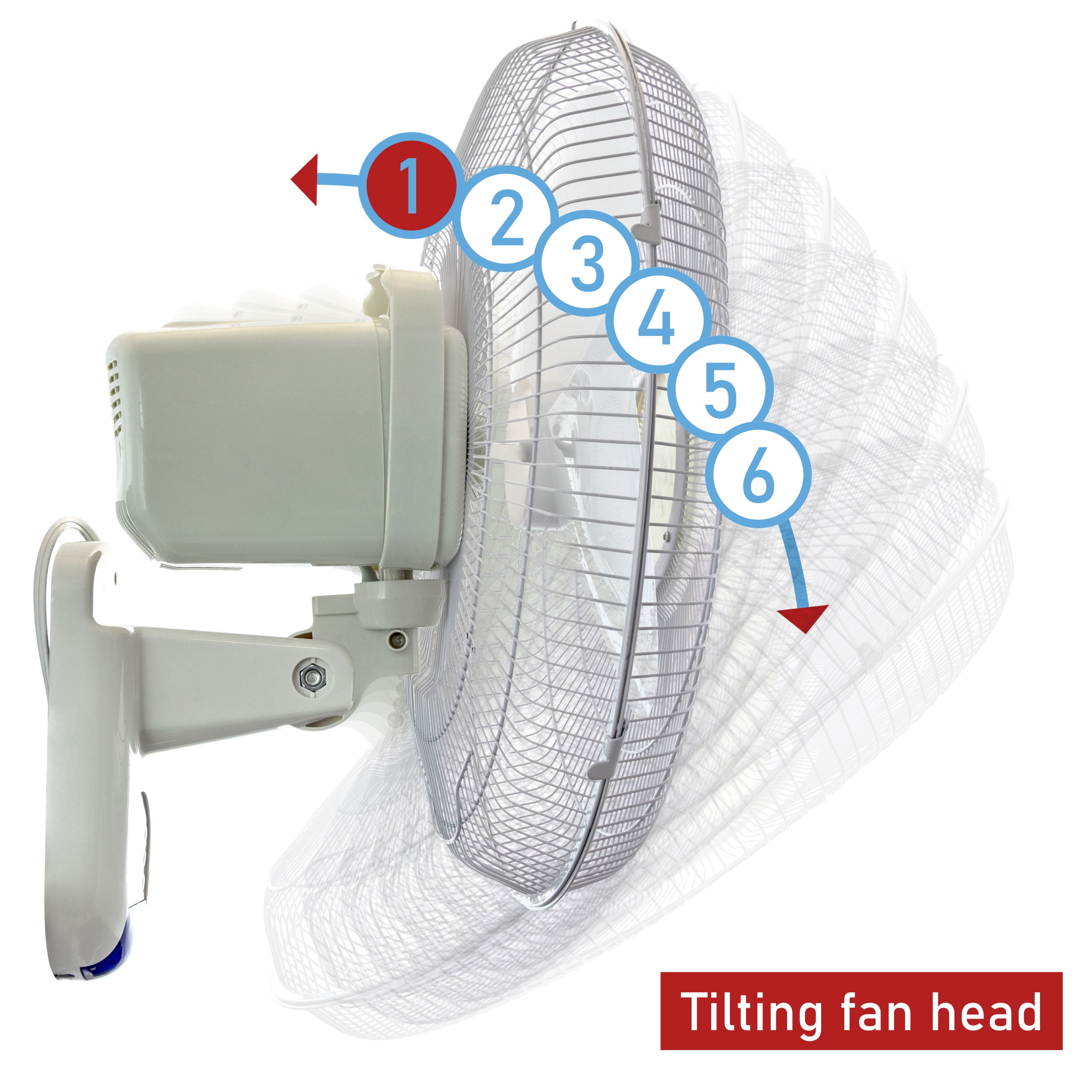 Vie Air 16" Pedestal Wall Fan, White