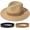 Black+brown Ribbon, variant on Panama Hat Sun Hats for Women Men Wide Brim Fedora Straw Beach Hat UV UPF 80+