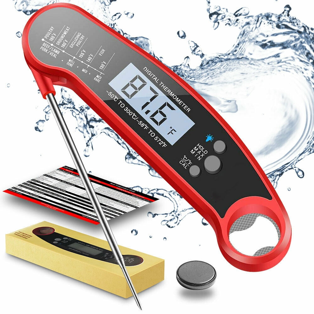 Instant Read Meat Thermometer for Grill and Cooking. Best Waterproof Ultra Fast Thermometer with