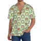 thumbnail image 1 of Balery Cute Chubby Frog Camisa Casual de Manga Corta con Botones para Hombre, Texturizada, Estilo Cubano, para Playa, Verano-X-Large, 1 of 5