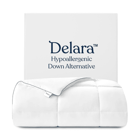 Delara Queen Duvet Insert 88"X92" – Lightweight 150 GSM Hypoallergenic Down Alternative Comforter with GOTS Certified Organic Cotton Cover