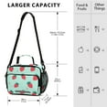 thumbnail image 4 of FORMRS Student Lunch Bag Insulated Reusable Cooler Box with Zipper Pockets, Green Strawberry, 4 of 9
