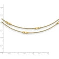 thumbnail image 2 of 14K Yellow Gold Polished D/C Beaded Double Strand With 1 Inch Ext. Necklace (18 X 3) Made In Italy sf2852-17, 2 of 5