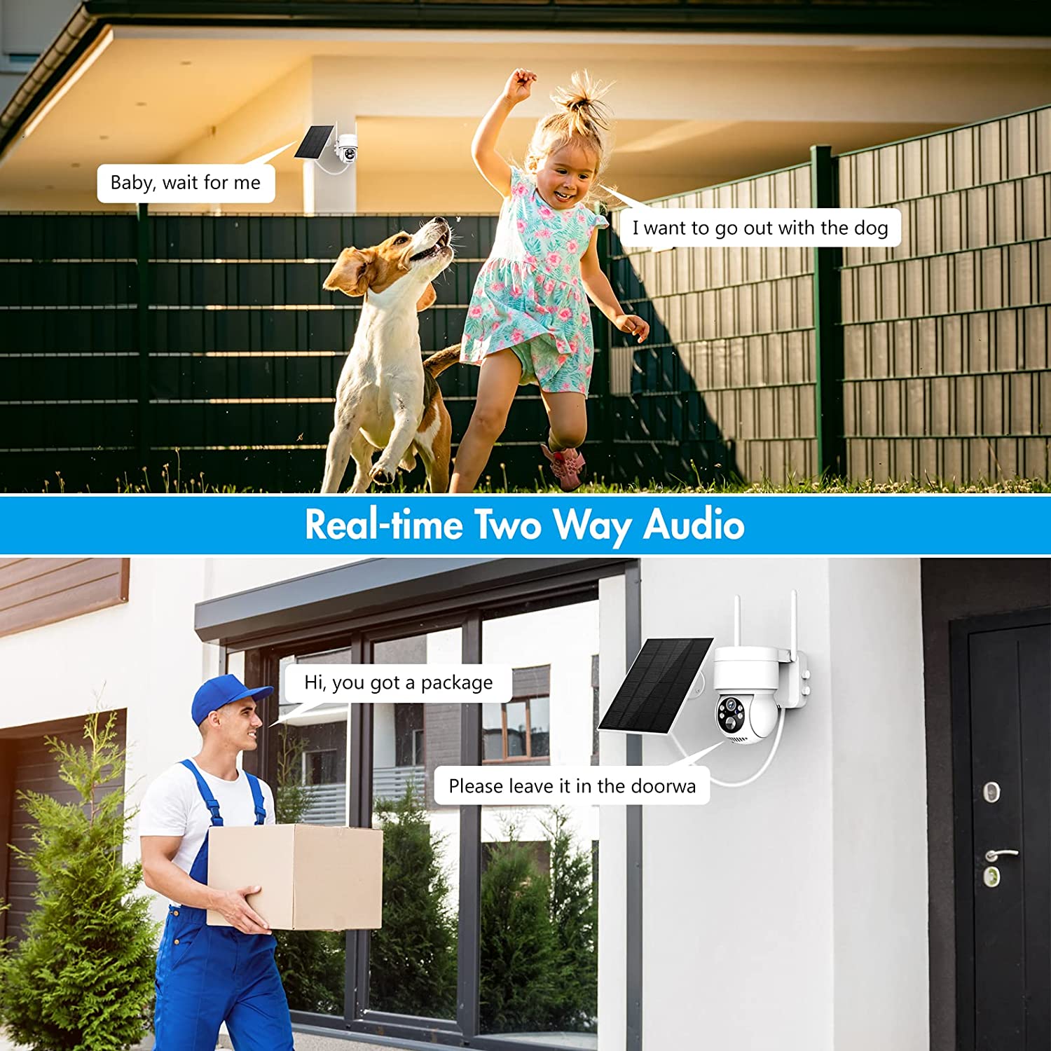 LUCKWOLF Outdoor Security Camera Wireless WiFi, 2K Color Night Vision, Solar Powered Outdoor Camera