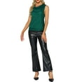 thumbnail image 2 of INSPIRE CHIC Women's Cowl Neck Sleeveless Casual Party SequinTank Tops M Green, 2 of 6