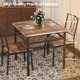 thumbnail image 3 of QinaQin Juego de comedor rústico de 3 piezas, mesa de metal y madera con 2 sillas tapizadas, ideal para espacios pequeños o departamentos, 3 of 8