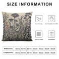 thumbnail image 5 of MLJA Throw Pillow Covers Floral White Border Herbs Wild Flowers Botanical Graceful Engraving Black Vintage Meadow Victorian Cushion Square Case for Winter Home Decorative, 5 of 5