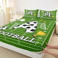 thumbnail image 4 of Erosebridal Cartoon Football Court Full Size Sheets,Kawaii A Alphabet Bed Sheets For Soccer Lovers 4pcs, 4 of 6