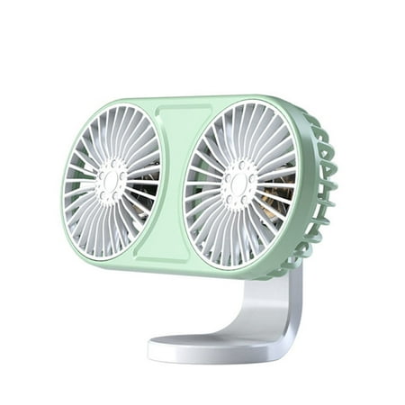 

Electric LED Car Fan | Portable Vehicle Cooling Fan with Dual Head | Adjustable 3 Wind Speed Quiet Small USB Fan for Auto Office Desk