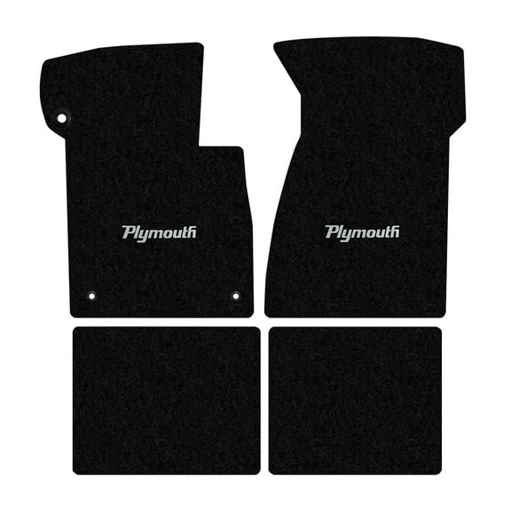 Lloyd Mats LogoMat Custom-Fit 4PC Carpet Floor Mats for 1965-1968 Plymouth Sport Fury, Black
