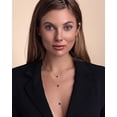 thumbnail image 2 of Women's 18K Gold Plated Layered Y Necklace with Blue Sapphire Teardrop Pendant, 2 of 6