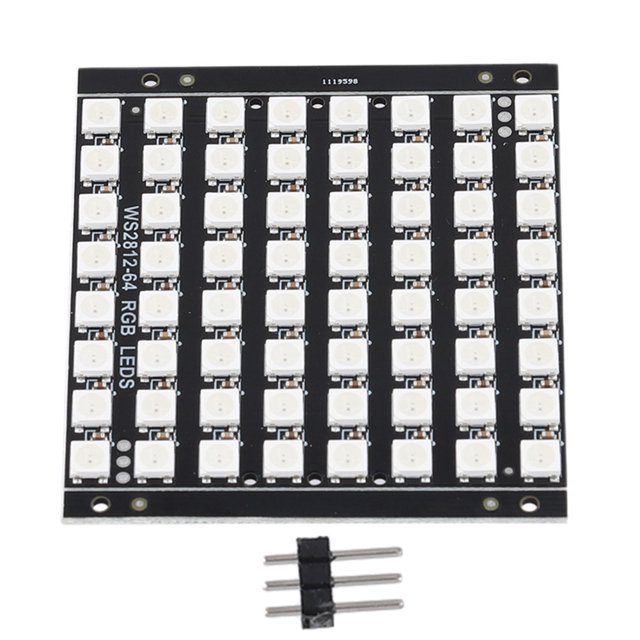 WS2812 LED 5050 RGB 8x8 a todo color 5050 RGB LED lámpara panel de luz 5 V para Arduino