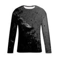 thumbnail image 3 of gbyLJF Men's Base Layer Shirt Gradient Printed Round Neck Pullover Tops Lightweight Casual Long Sleeve Sweatshirt, 3 of 5