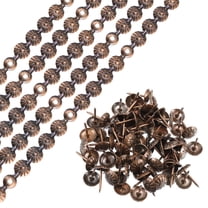 Uxcell 10Pack 1Meter Flower Upholstery Tacks Strips Trim Sofa Decorative Nails, Copper