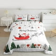 thumbnail image 3 of Homewish Merry Christmas Bedding Comforter Set,Cartoon Santa Claus Twin Comforter Sets,Wild Xma Reindeer Bedding Set For Girl,Luxury Bedroom Decor Reversible,2pcs, 3 of 9