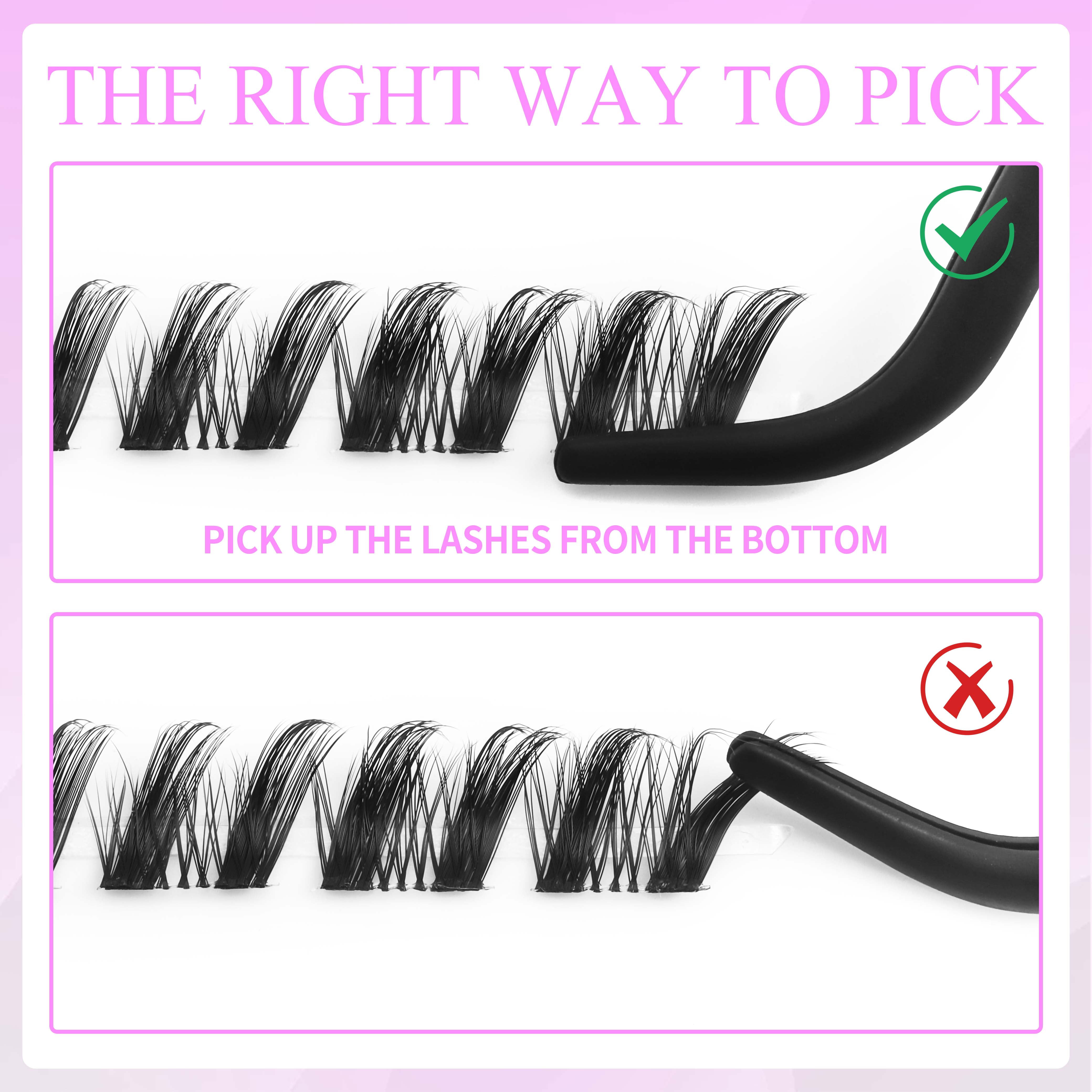 VEYESBEAUTY DIY Lash Cluster Velvet Wing Lashes - Reusable False Eyelashes for Effortless Glam and Volume