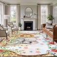 thumbnail image 2 of Cartoon Animal Rose Area Rugs 5x7 ft Cute Lion Elephant Giraffe Zebra Flower Mushroom Washable Rug Non Slip Indoor Carpet Absorbent Floor Mat for Living Room Bedroom Dining Room, 2 of 9