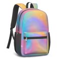 thumbnail image 2 of 17 Inch Lightweight Backpack,PVC Waterproof Oxford Fabric, Ergonomically Designed, with Large Capacity, Vibrant Rainbow Print, 2 of 5