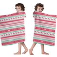 thumbnail image 4 of Red and Green Christmas Pattern Hooded Bath Towel，50"x30" for Ages 3 To 12 Kids, Quick Dry Lightweight Soft Microfiber Hood Beach Towel Cover Up for Kids, 4 of 7