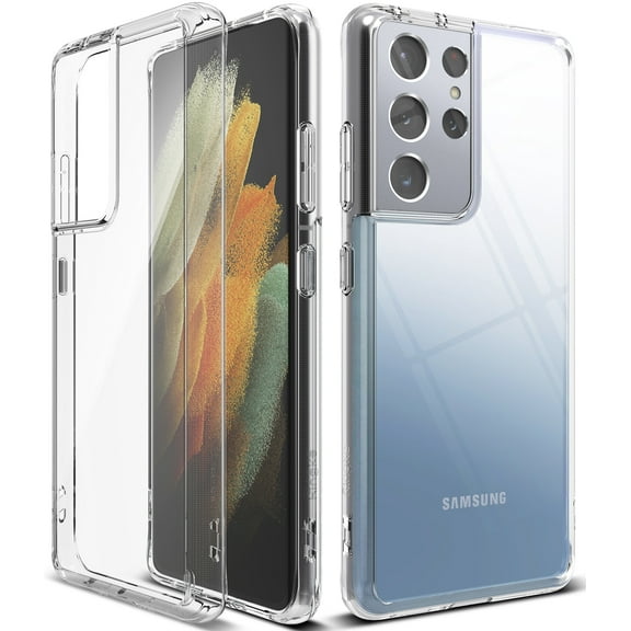 Ringke for Samsung Galaxy S21 Ultra [Fusion] Slim Lightweight Anti-Yellowing Transparent Heavy Duty Case - Clear