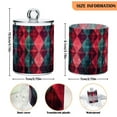 thumbnail image 5 of Yayeee 4 Pack Qtip Holder Bathroom Cotton Swab Canister with Lid Clear Dispenser Set, Vibrant Green Tartan Pattern, 5 of 6