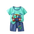 thumbnail image 5 of Kids 2 Piece Outfit Cute Cartoon Print Short Sleeve T-Shirt and Matching Shorts Set Soft Cotton Outfit for Summer Daily Casual and Vacation Wear, 5 of 8