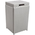 thumbnail image 2 of FOA Azur Outdoor Aluminum & Wicker Outdoor Trash Can in Gray 2PC Set, 2 of 13