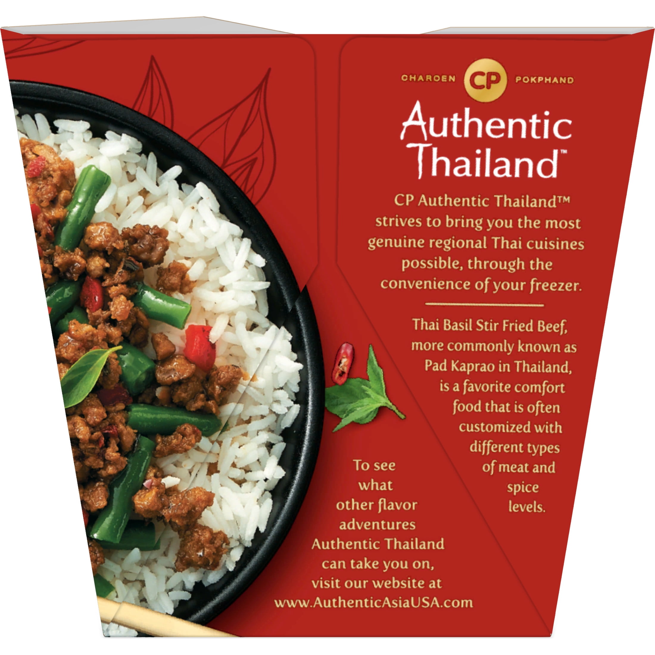 Authentic Asia Thai Basil Stir Fried Beef Meal 10oz (Frozen Dinner)