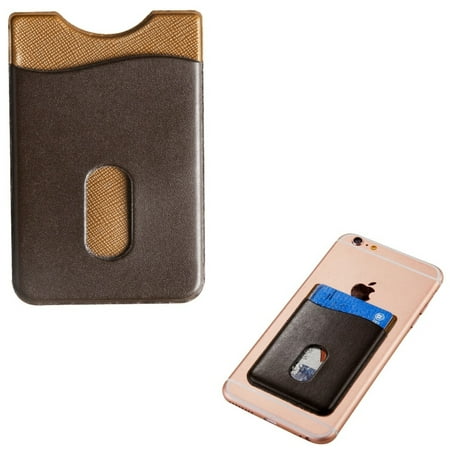 Insten Leather Adhesive Sticker Stick On Wallet ID Credit Card Holder Slot For Smartphone ...