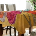 thumbnail image 5 of Yayeee Tablecloths 60" x 60" Rectangle Wrinkle Resistant Party Table Cover, Orange Abstract Floral, 5 of 8